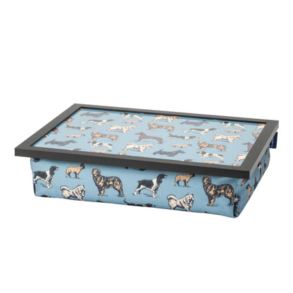 Bean Bag Cushioned Wooden Frame Lap Tray in Dogs