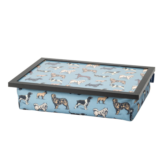 Bean Bag Cushioned Wooden Frame Lap Tray in Dogs