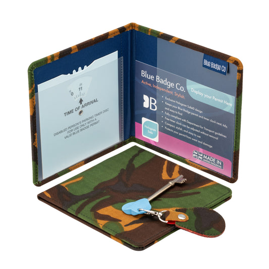 Disabled Blue Badge Wallet, Keyring and RADAR Key in Army Camo - UK Made