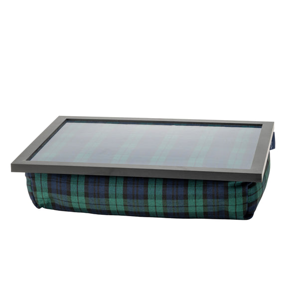 Bean Bag Cushioned Wooden Frame Lap Tray in Blackwatch Tartan