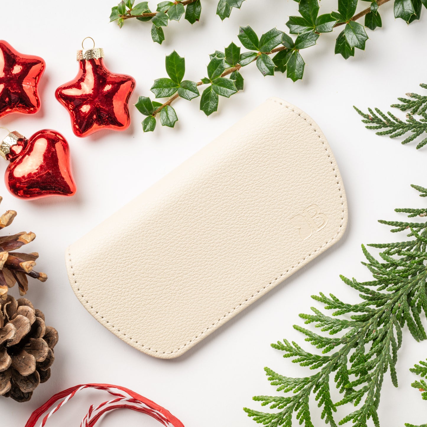 Slim Magnetic Close Glasses Cases Made from Recycled Bottles in Cream