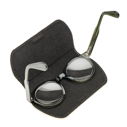Slim Magnetic Close Glasses Cases Made from Recycled Bottles in Cream