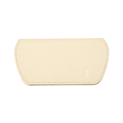 Slim Magnetic Close Glasses Cases Made from Recycled Bottles in Cream