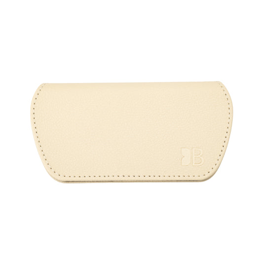 Slim Magnetic Close Glasses Cases Made from Recycled Bottles in Cream