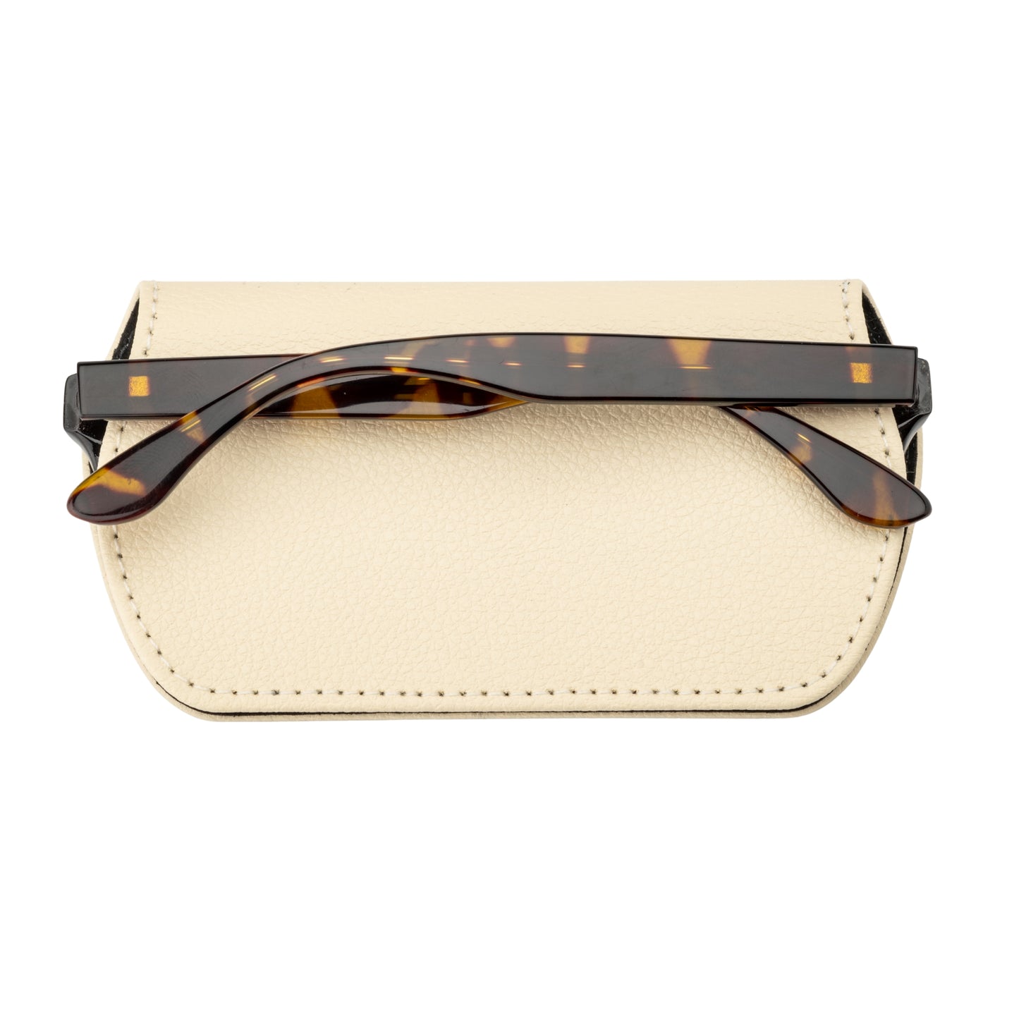 Slim Magnetic Close Glasses Cases Made from Recycled Bottles in Cream