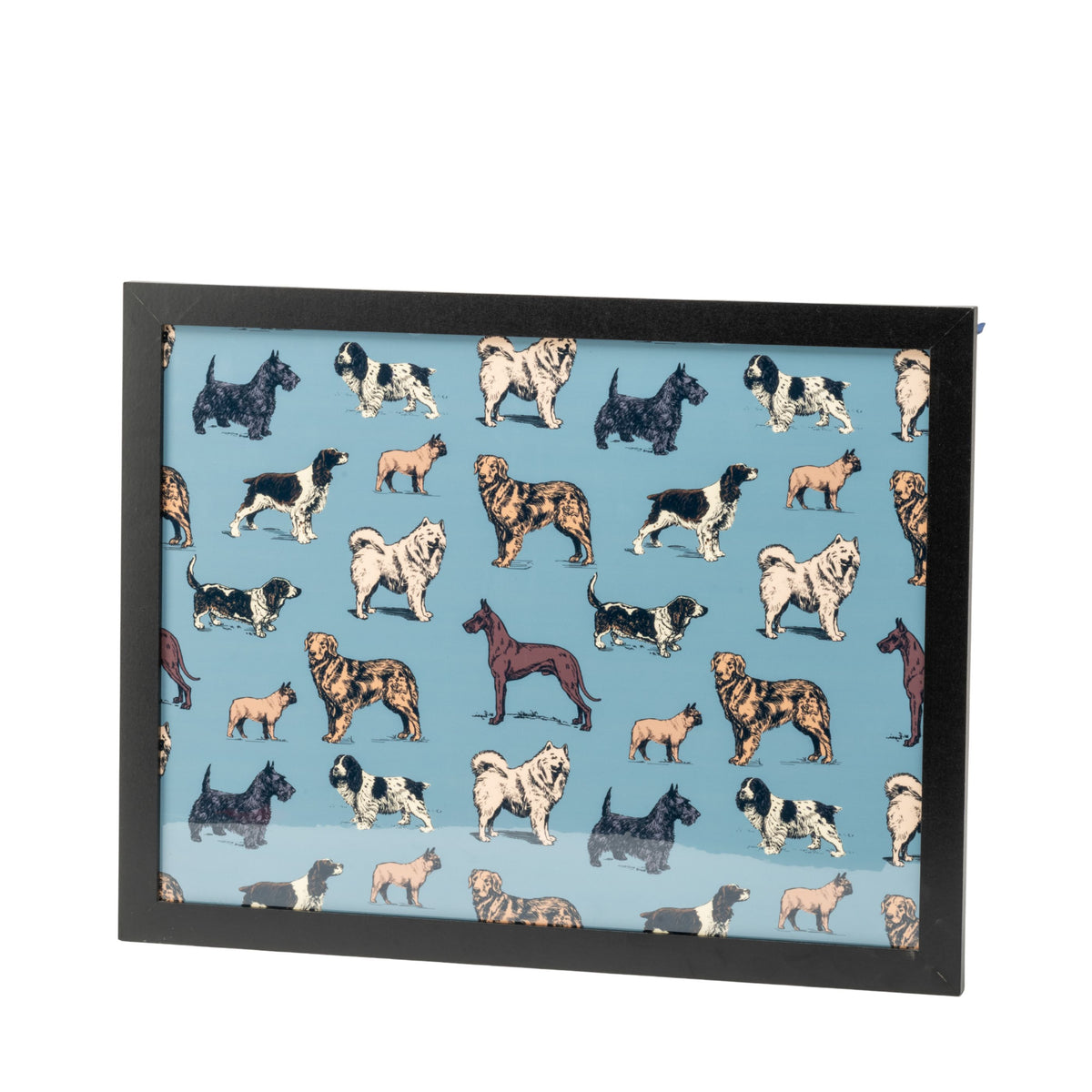 Bean Bag Cushioned Wooden Frame Lap Tray in Dogs