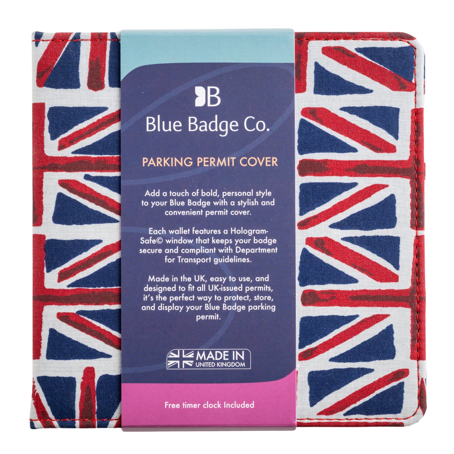 Blue Badge Wallet - Disabled Parking Permit Holder Union Jack -UK Made
