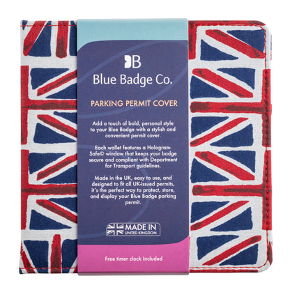 Blue Badge Wallet - Disabled Parking Permit Holder Union Jack -UK Made