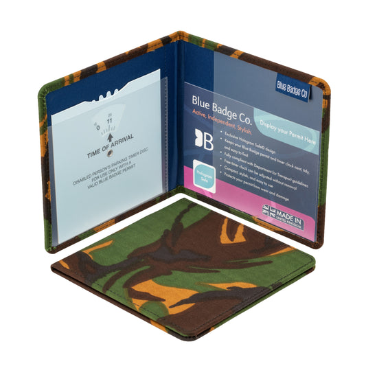 Blue Badge Wallet - Disabled Parking Permit Holder Army Camo - UK Made
