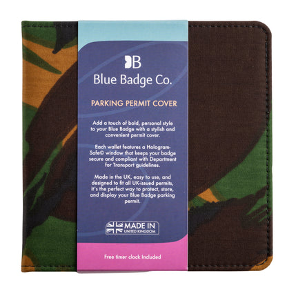 Blue Badge Wallet - Disabled Parking Permit Holder Army Camo - UK Made