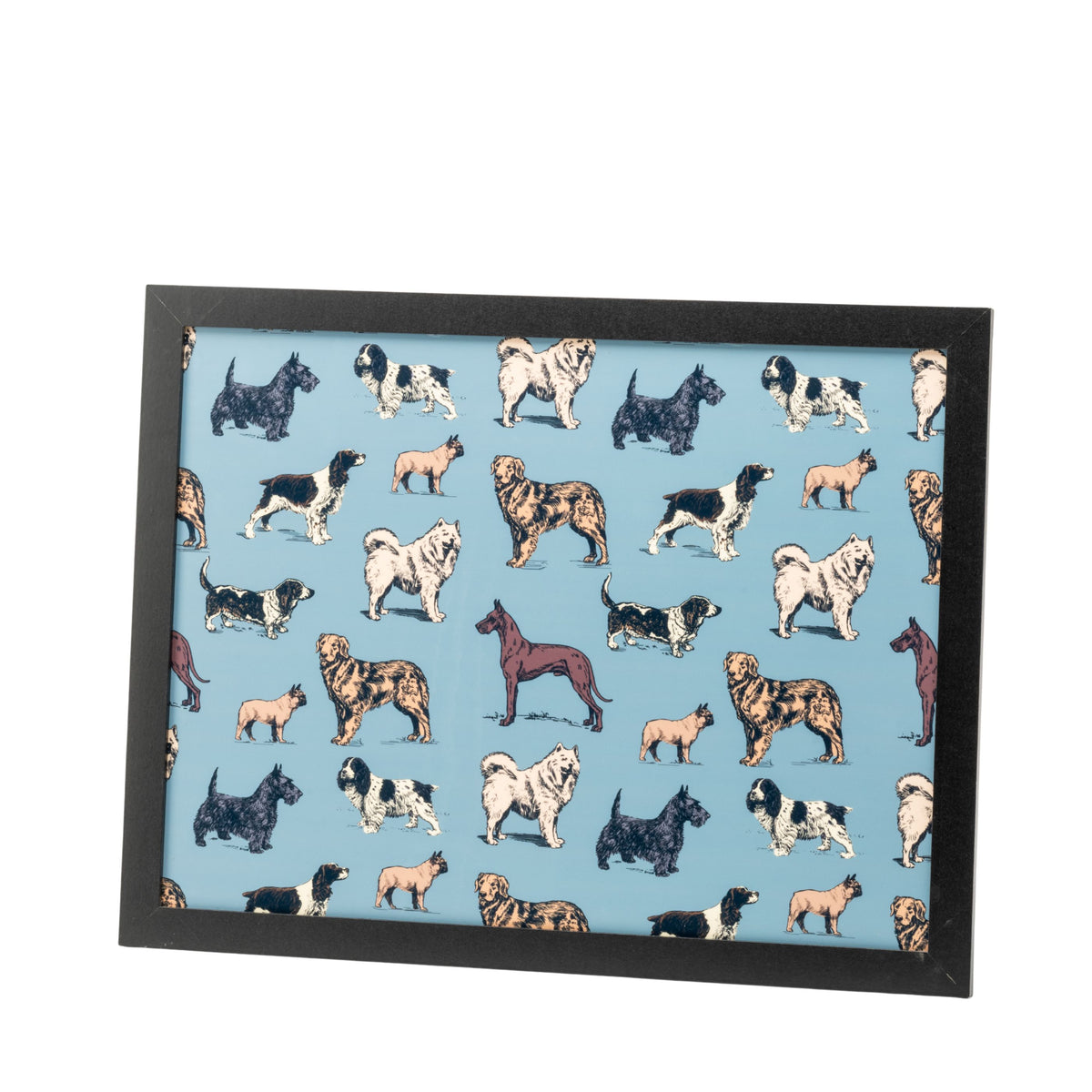 Bean Bag Cushioned Wooden Frame Lap Tray in Dogs