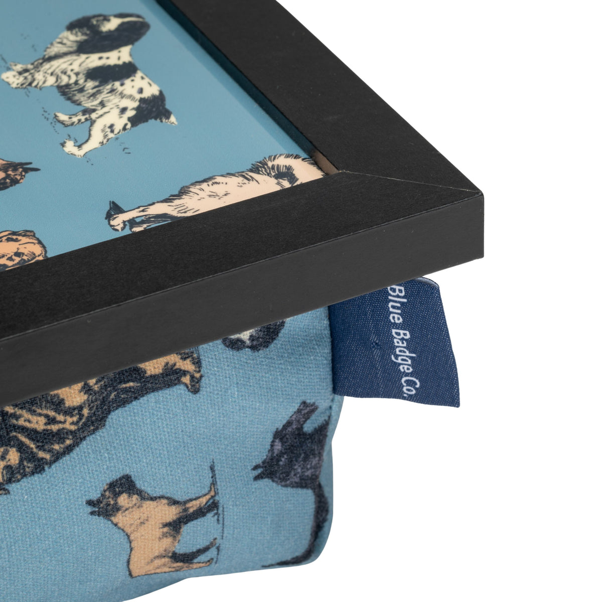 Bean Bag Cushioned Wooden Frame Lap Tray in Dogs