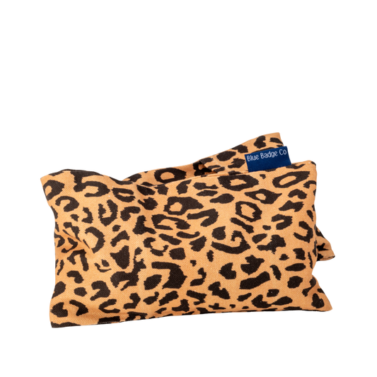 Lavender Wheat Warmer, Heated Wheat Bag in Leopard Fabric - UK Made