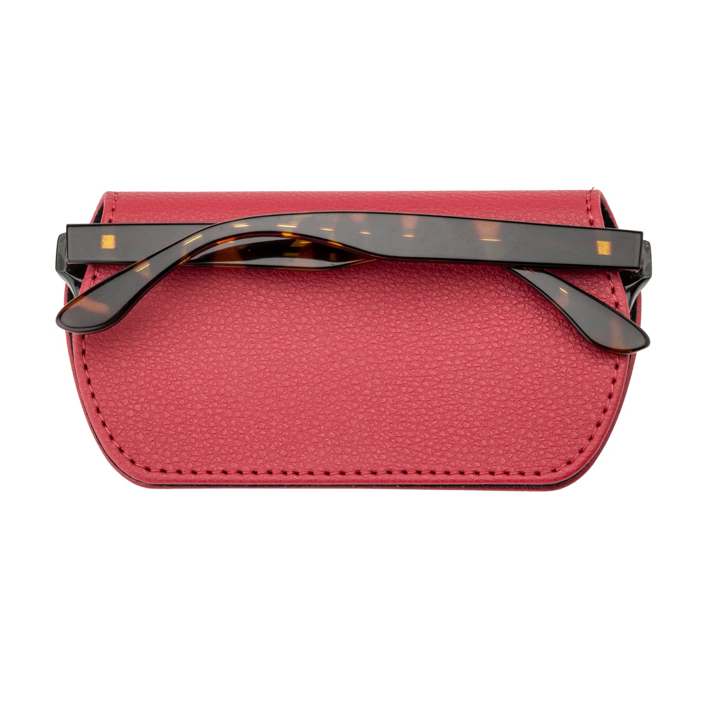 Slim Magnetic Close Glasses Cases Made from Recycled Bottles in Raspberry Red