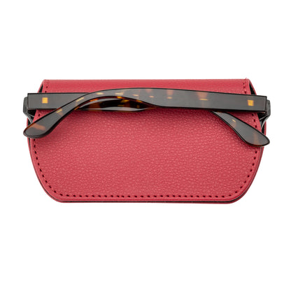 Slim Magnetic Close Glasses Cases Made from Recycled Bottles in Raspberry Red