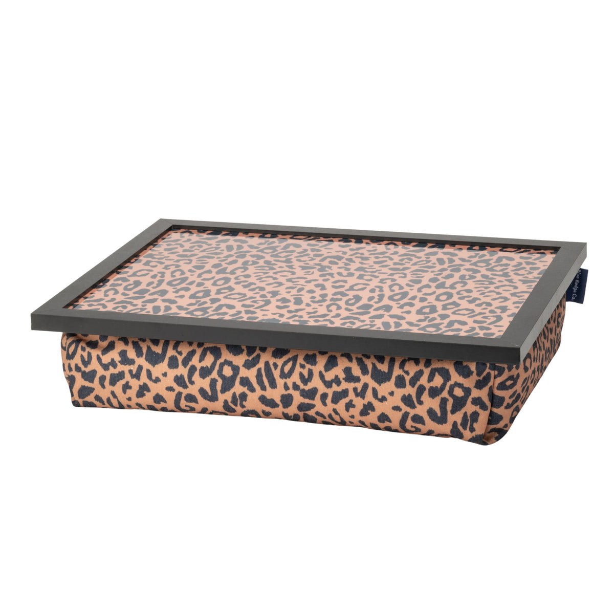 Bean Bag Cushioned Wooden Frame Lap Tray in Leopard