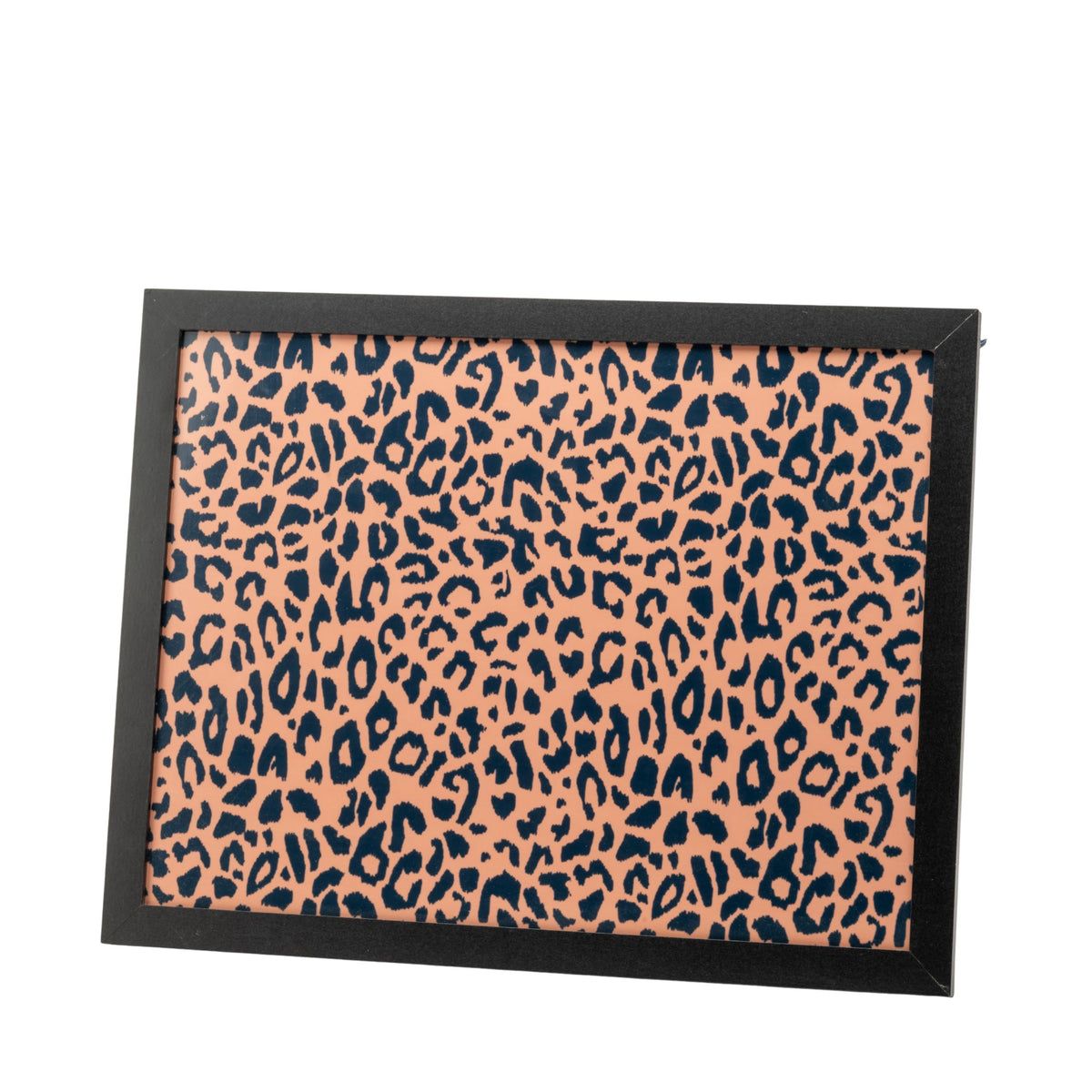 Bean Bag Cushioned Wooden Frame Lap Tray in Leopard