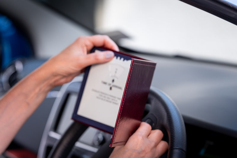 Italian Leather Disabled Blue Badge Wallet in Burgundy