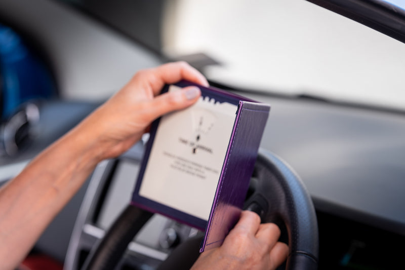 Italian Leather Disabled Blue Badge Wallet in Purple