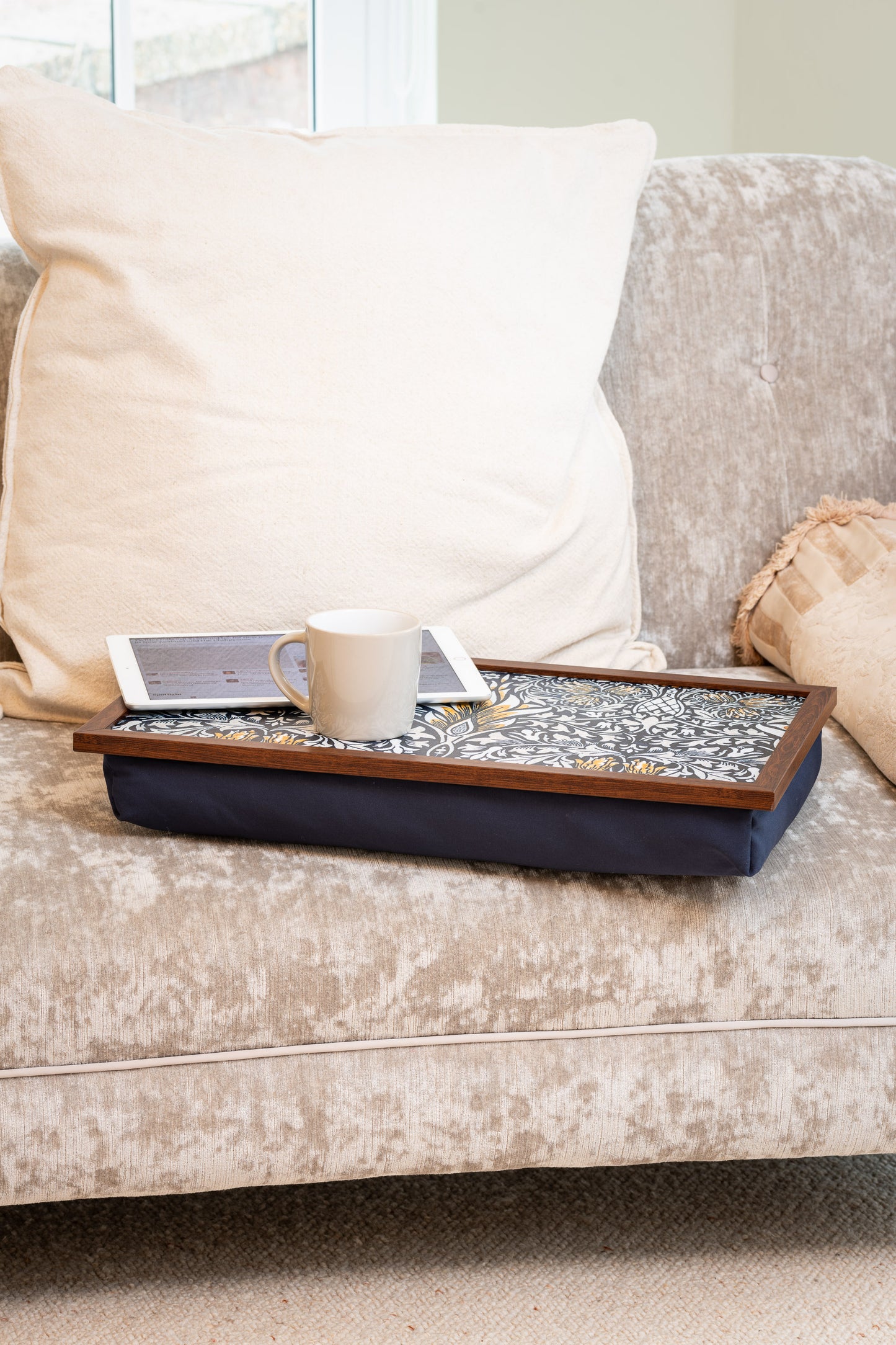 Extra Large Bean Bag Lap Tray in William Morris Snakeshead