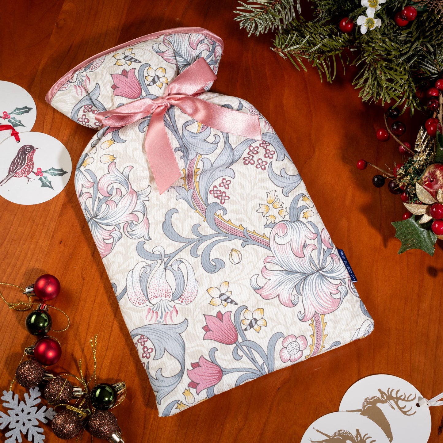 Large Hot Water Bottle in William Morris Golden Lily Plum