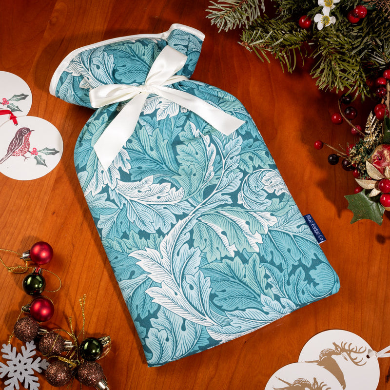Large Hot Water Bottle in William Morris Acanthus Teal