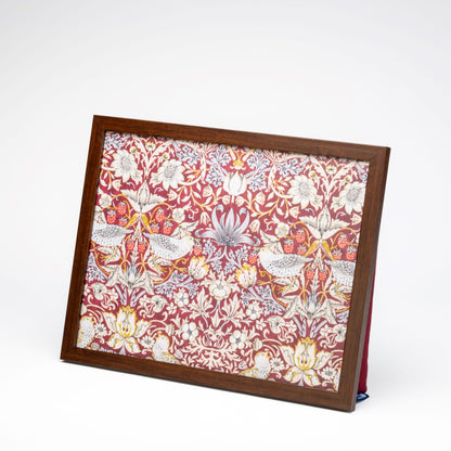 Bean Bag Cushioned Lap Tray in William Morris Strawberry Theif Plum