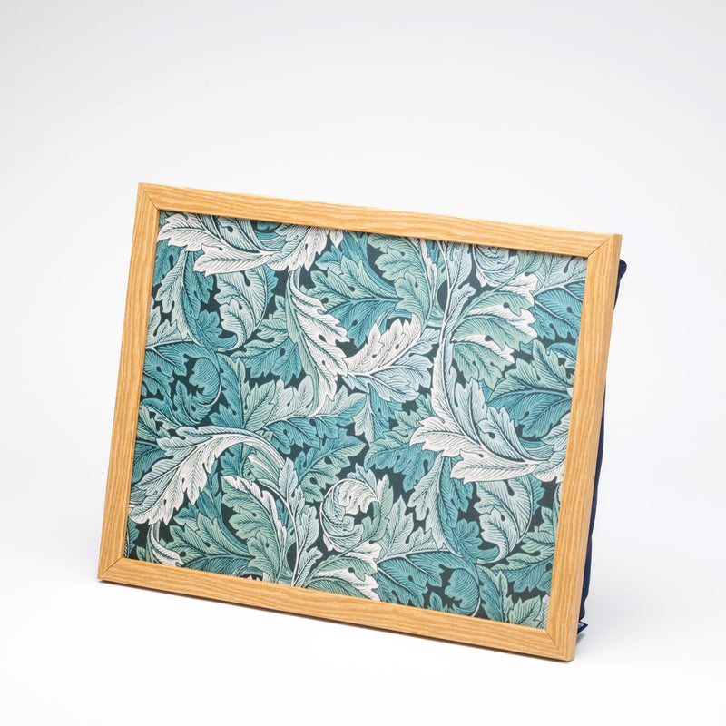 Bean Bag Cushioned Lap Tray in William Morris Acanthus Teal