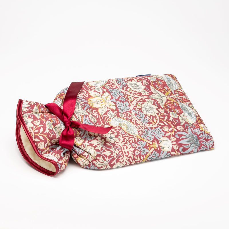 Large Hot Water Bottle in William Morris Strawberry Theif Plum