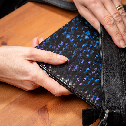 Disabled Blue Badge Parking Permit Wallet in Holographic Black Glass