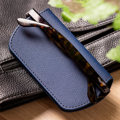 Slim Magnetic Close Glasses Cases Made from Recycled Bottles in Navy