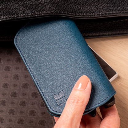 Slim Magnetic Close Glasses Cases Made from Recycled Bottles in Peacock