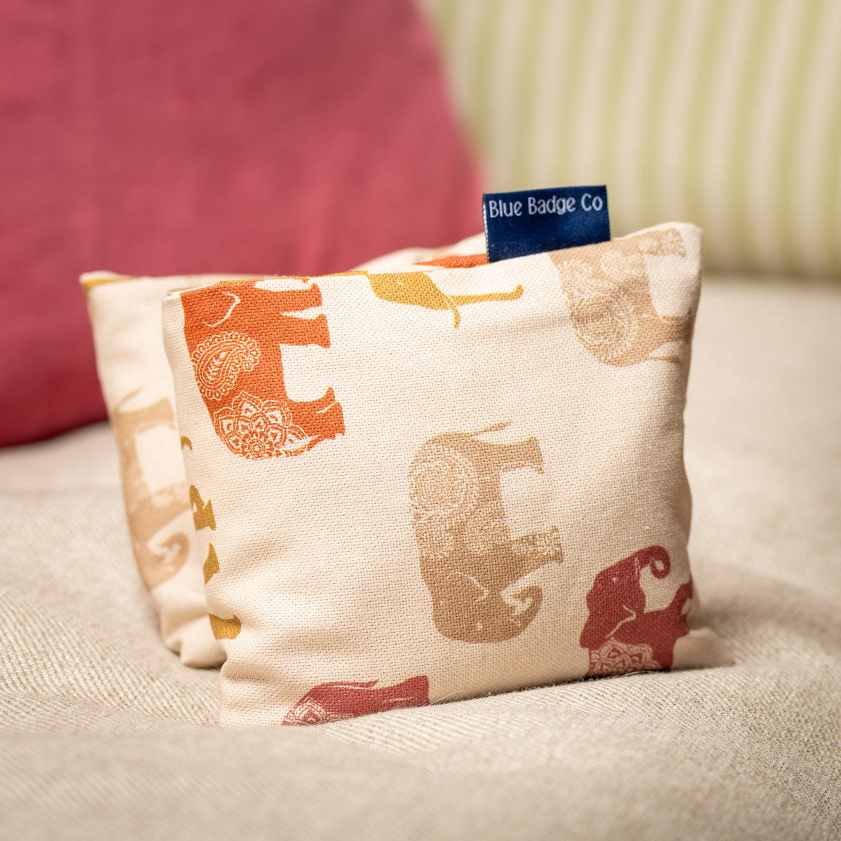 Lavender Wheat Warmer, Heated Wheat Bag in Nelly Elephant - UK Made