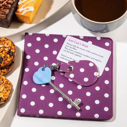 Disabled Blue Badge Wallet, Keyring and RADAR Key in Spotty Grape - UK Made