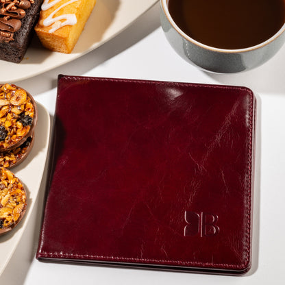 Disabled Blue Badge Parking Permit Wallet in Burgundy Leather - UK Made