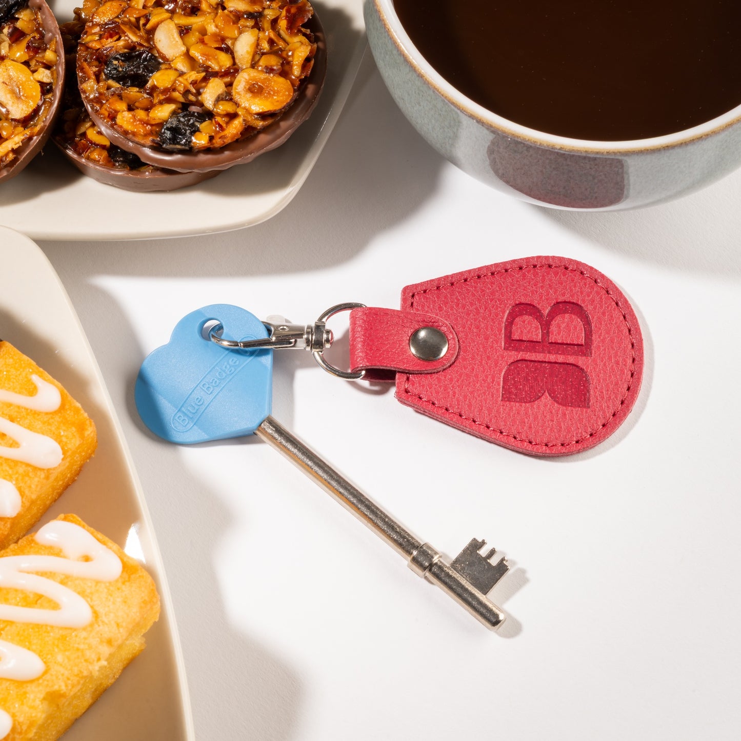 Recycled Bottles Keyring with Disabled Toilet RADAR Key in Raspberry