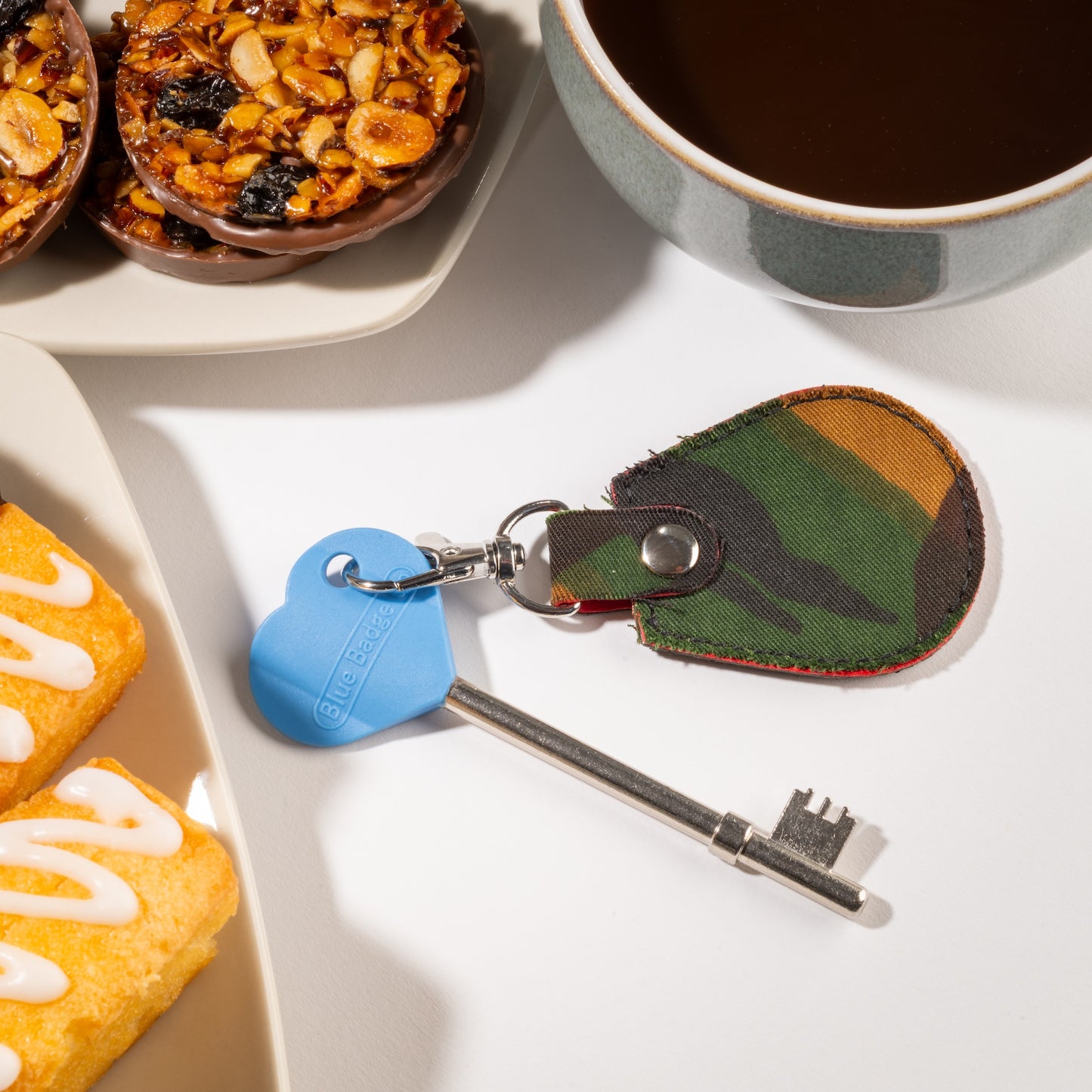 Genuine RADAR Disabled Toilet Key and Fabric Keyring in Army Camo - UK Made