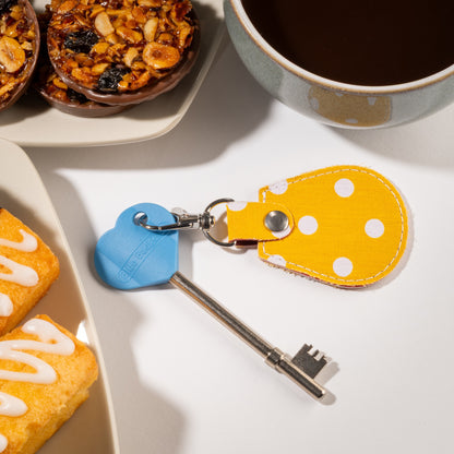 Genuine RADAR Disabled Toilet Key and Fabric Keyring in Spotty Canary Yellow - UK Made