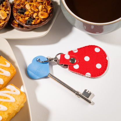 Genuine RADAR Disabled Toilet Key and Fabric Keyring in Spotty Red - UK Made