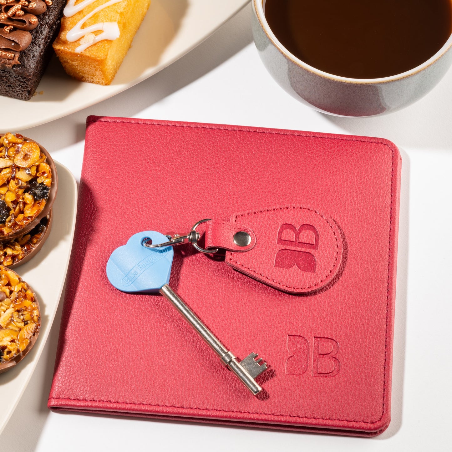 Disabled Blue Badge Wallet, Keyring and RADAR Key in Recycled Bottles Red - UK Made