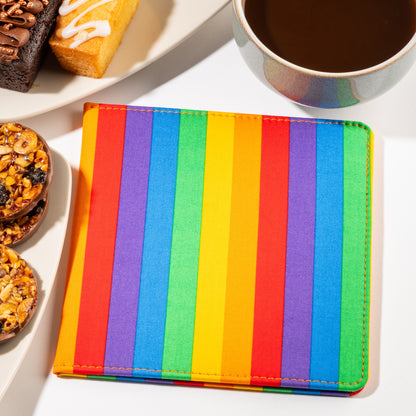 Blue Badge Wallet - Disabled Parking Permit Holder Rainbow Stripe  - UK Made