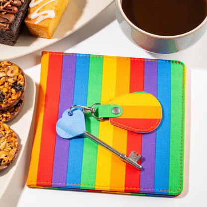 Disabled Blue Badge Wallet, Keyring and RADAR Key in Rainbow Stripe - UK Made