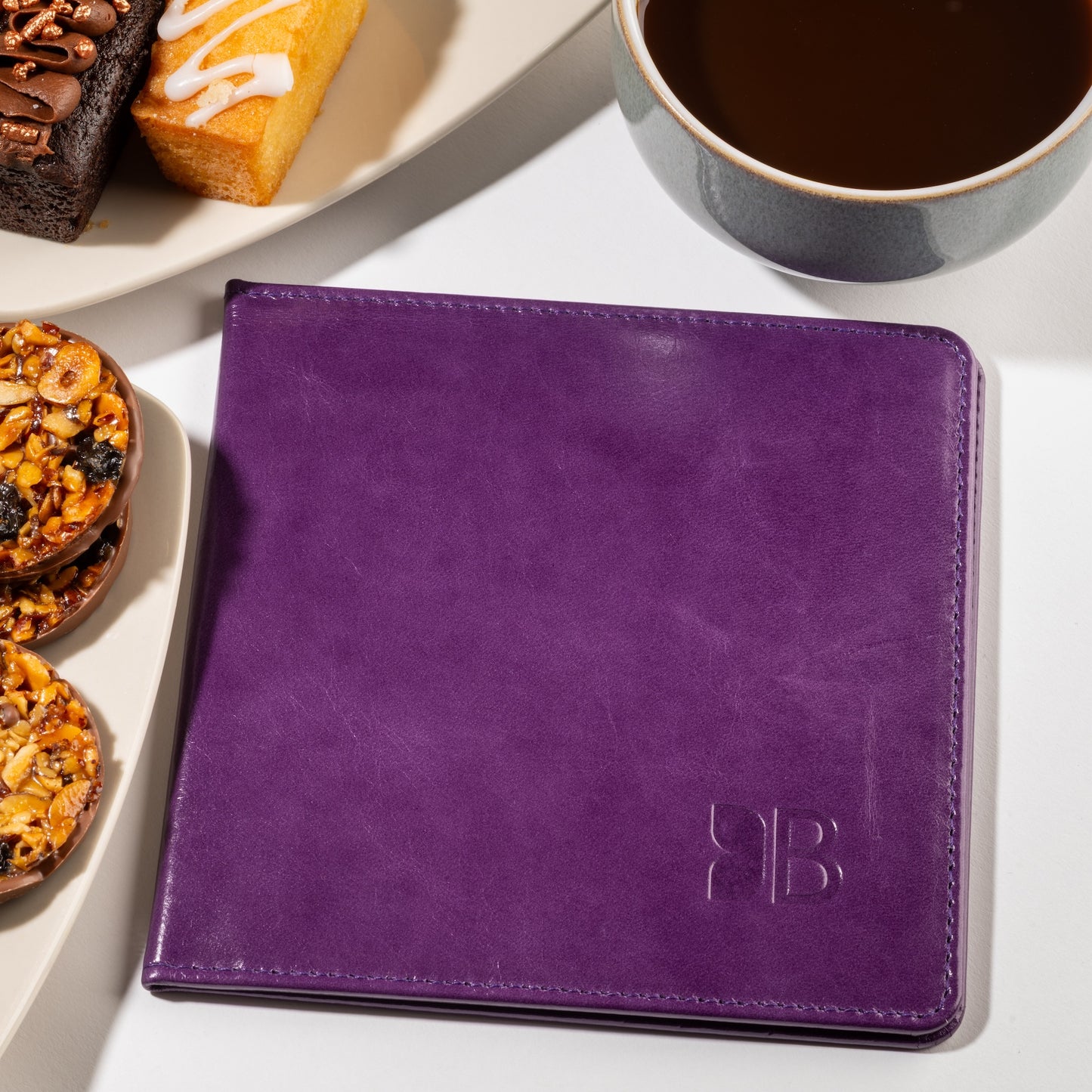 Disabled Blue Badge Parking Permit Wallet in Purple Leather - UK Made