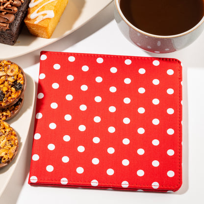 Blue Badge Wallet - Disabled Parking Permit Holder Spotty Red - UK Made