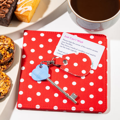 Disabled Blue Badge Wallet, Keyring and RADAR Key in Spotty Red - UK Made