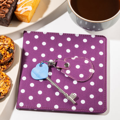 Disabled Blue Badge Wallet, Keyring and RADAR Key in Spotty Grape - UK Made