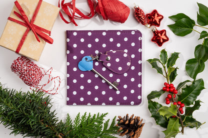 Disabled Blue Badge Wallet, Keyring and RADAR Key in Spotty Grape - UK Made