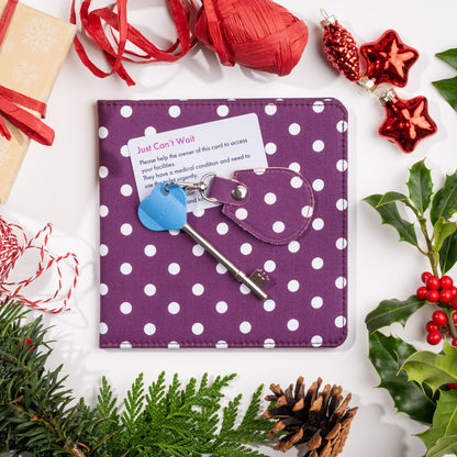 Disabled Blue Badge Wallet, Keyring and RADAR Key in Spotty Grape - UK Made