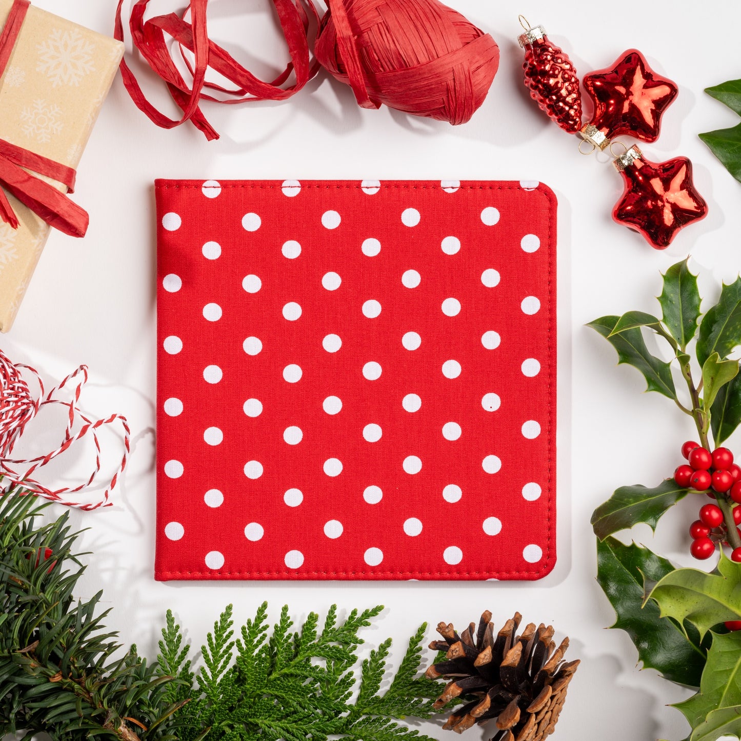 Blue Badge Wallet - Disabled Parking Permit Holder Spotty Red - UK Made