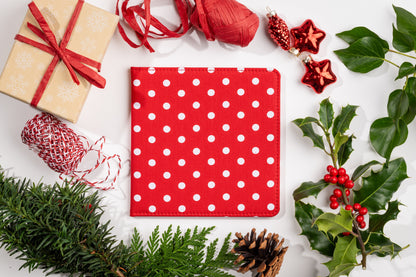 Blue Badge Wallet - Disabled Parking Permit Holder Spotty Red - UK Made